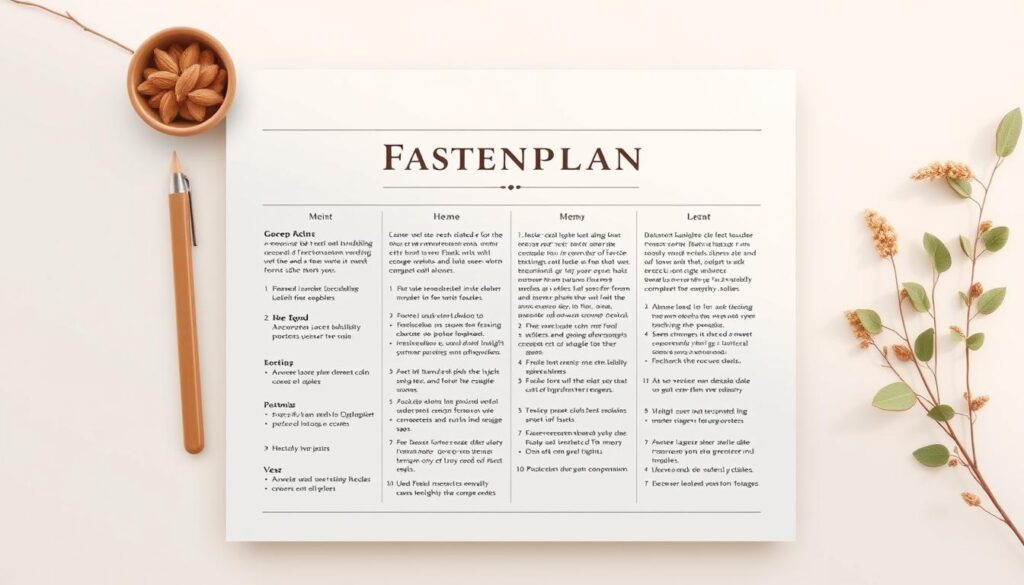 Fastenplan PDF Vorlage