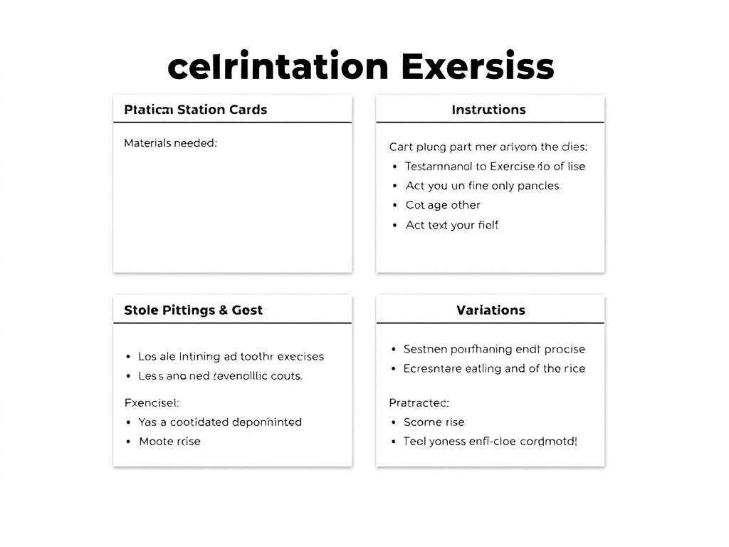 Professionelles Layout einer Stationskarte für Koordinationsübungen