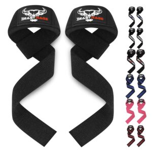 BEAST RAGE Zughilfen für Krafttraining (Fitness Straps) Kreuzheben Gurte Frauen Männer (Gepolstert) Gewichthebergurte Baumwolle Handgelenkstütze Griffe Hantel Bar (Lifting...