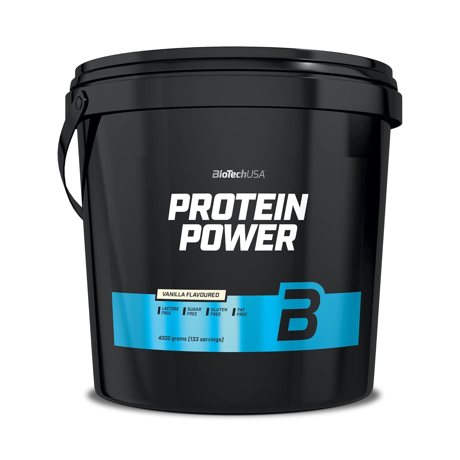 BioTechUSA Protein Power | Hoher Proteingehalt, zuckerfrei, laktosefrei, glutenfrei | mit zugesetztem Kreatin, 4 kg, Vanille