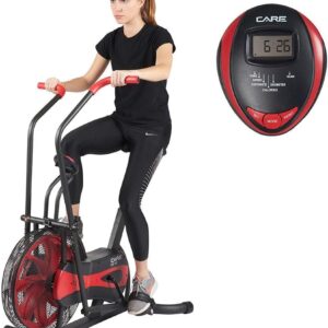 CARE FITNESS – Air Bike CA-700 – Air Bike – Heimtrainer mit Luftwiderstand – 6 Trainingsprogramme – Crosstrainer 2 in 1 – 6 Funktionen zur Beobachtung der Beanspruchung –...