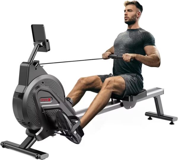 Dripex Magnetisches Rudergerät für den Heimgebrauch, Rudergerät für Heim-Fitnessstudio und Cardio-Training, Rudergerät mit Aluminium-Gleitschiene, 16 einstellbaren Widerständen...