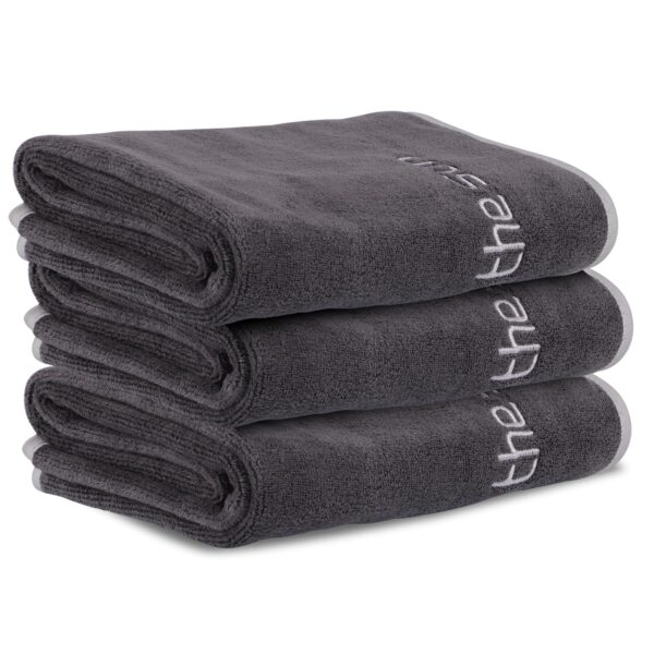 Fitness Handtuch Klein 3er Pack, 35 × 73 cm Mikrofaser Gym Handtücher Sporthandtuch für Sport Fitnessstudio Yoga Schnell Trocknend Weich (Grau)