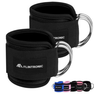 Flintronic Fußschlaufen Kabelzug mit D-Ringen, Fußschlaufen für Fitness Training, Fußmanschetten Kabelzug für Männer und Frauen Beinstrecker, Ankle Straps für Fitness...