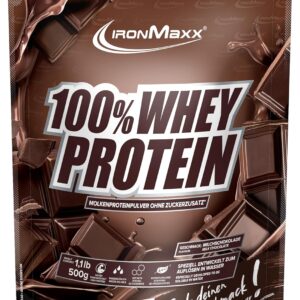IronMaxx 100% Whey Protein Pulver - Milchschokolade 500g Beutel | zuckerreduziertes, wasserlösliches Eiweißpulver aus Molkenprotein | viele verschiedene Geschmacksrichtungen