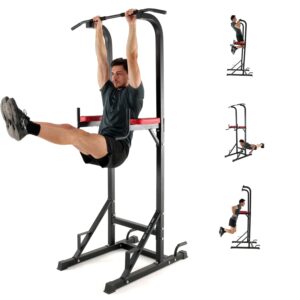 ISE Power Tower Power Town, Multifunktionale Kraftstation mit klappbarer Hantelbank, Klimmzugstation, Liegestützgriffe, Dipstation, max. 120 kg, ideal für Heimfitnessstudio