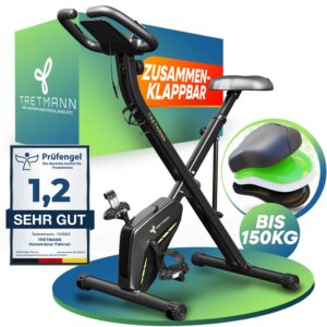 Neu Tretmann Hometrainer fahrrad Klappbar Set-extra bequem & leise- [RelaxFoam] bis 150KG Belastbar Ergometer fahrrad, Heimtrainer fahrrad, Ergometer Heimtrainer Senioren,...