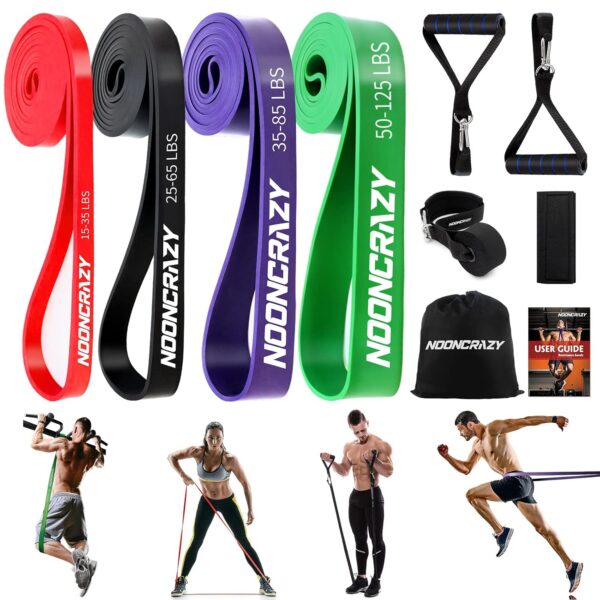Resistance Bands, Verschiedene Ebenen Widerstandsbänder mit Türanker und Handgriffen, Fitnessbänder für Kraftraining, Training, Physiotherapie, Yoga für Männer und Frauen