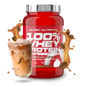 Scitec Nutrition 100% Whey Protein Professional, Enriched with Additional Amino Acids and Digestive Enzymes, Gluten Free, Palm-Oil Free, 920 g, Iced Coffee