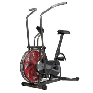 SportPlus Air Bike mit Luftwiderstand, optional App kompatibel, Heimtrainer für HIIT, Fitness Bike, beleuchtetes Display, bis 100 kg belastbar