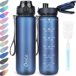 Water Bottle 1L BPA Free Water Bottle with Lid and Leak-Proof, Suitable for Gym, School, Cycling, Outdoor, Sports, Fitness